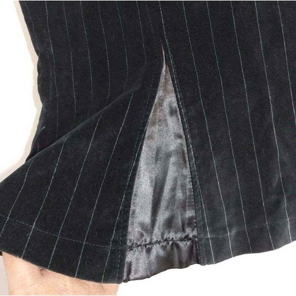 Tulle Black Faux Suede Striped Mermaid Pencil Skirt with Satin Trim Size M - Picture 4 of 10